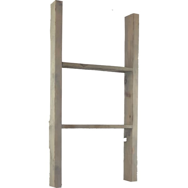 Ekena Millwork 19"W x 36"H x 3 1/2"D Vintage Farmhouse 2 Rung Ladder, Barnwood Decor Collection, Reclaimed Grey DECR019X036X04LDRGY - main